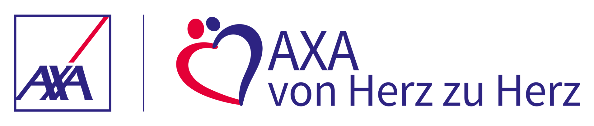 Logo AXA von Herz zu Herz weiss OK NEU